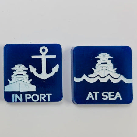 At Sea/ In Port Markers (Acrylic) x5