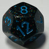 D12 (16mm) Die- Blue Stars Speckled (x5)