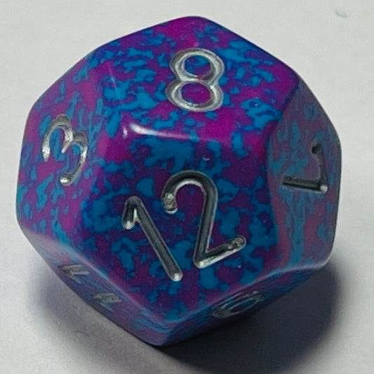 D12 (16mm) Die- Silver Tetra Speckled (x 5)