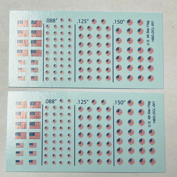 Decal Sheets, U.S. 48 Star Flag & Roundels