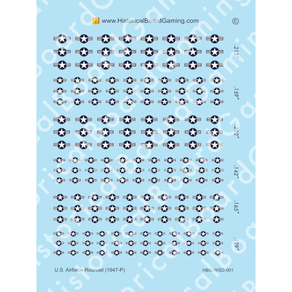 Decal Sheet, U.S. Airforce Roundel (1947-P)