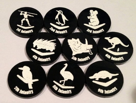 Australian Infantry Division Markers (Acrylic) (9/set)
