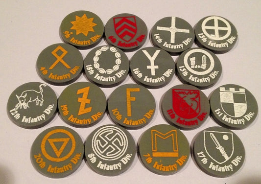 German Infantry Division Markers Set 1 (Acrylic) (17/set)