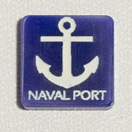 Naval Port Acrylic Marker 1/2" Blue UV Printed Game Token (x10)