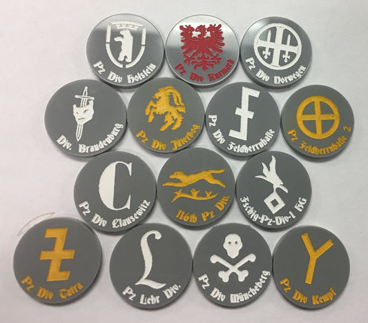 German Panzer Division Marker Set 2 (Acrylic) (14/set)