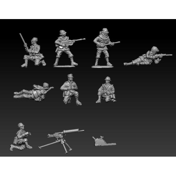 1/72 WWI Italian Heavy Weapons Soldiers with Guns (48) (HaT)