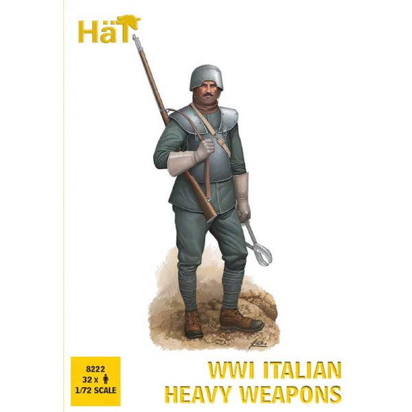 1/72 WWI Italian Heavy Weapons Soldiers with Guns (48) (HaT)