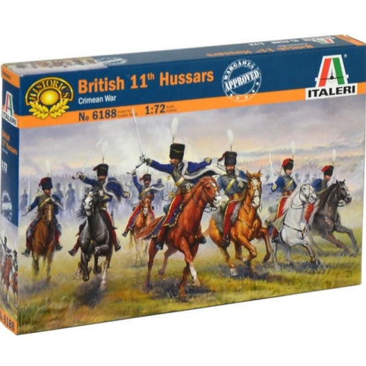 1/72 Crimean War British 11th Hussars (12- figures w/horses) (Italeri)