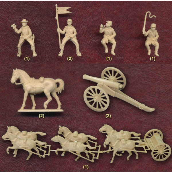 1/72 ACW Union Artillery (13, 8 Horses, 2 Guns) (Italeri)