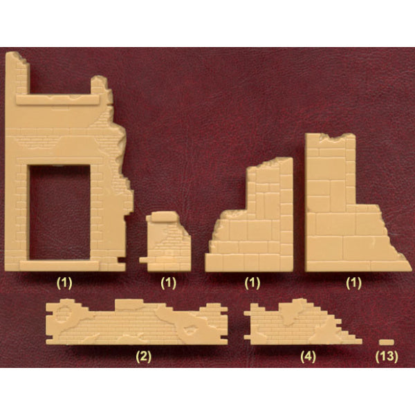 1/72 WWII Ruin Walls Sections & Sandbags (Italeri)