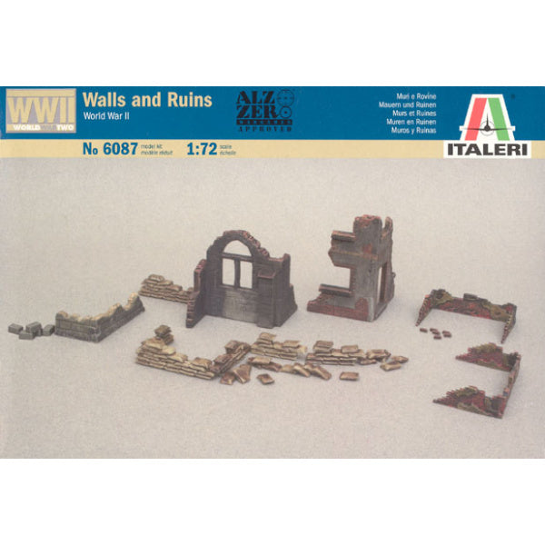1/72 WWII Ruin Walls Sections & Sandbags (Italeri)