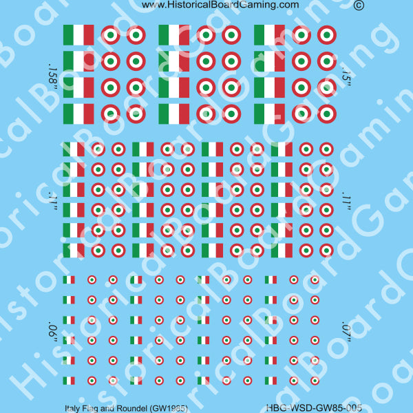 Decal Sheet, Italy GW-1985