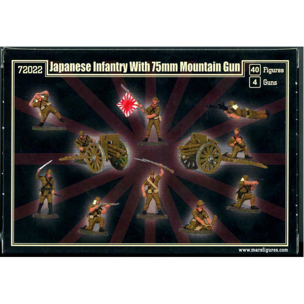 1/72 WWII Japanese Infantry w/ Mtn.Guns Box (Mars)