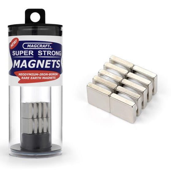 Rare Earth Block Magnets 1/2" x 1/2" x 1/8" (10)