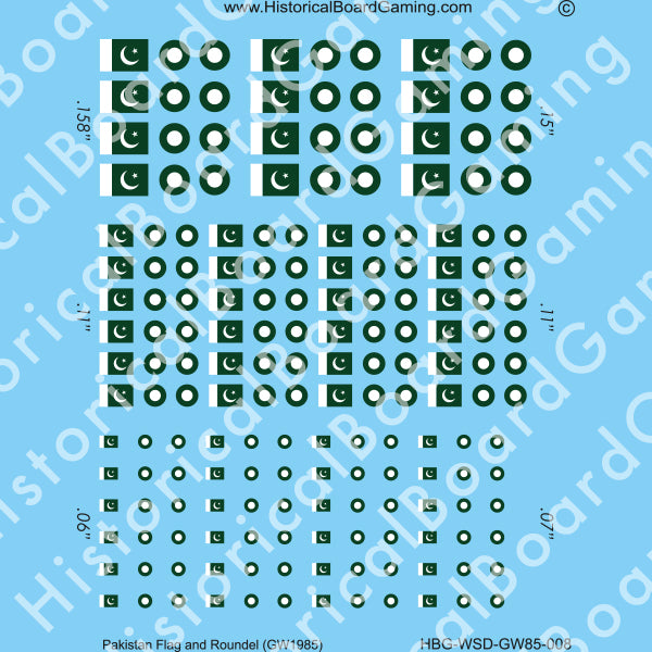 Decal Sheet, Pakistan GW-1985