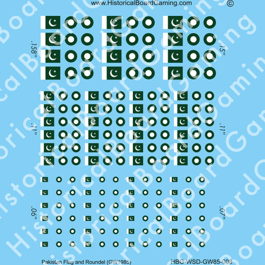 Decal Sheet, Pakistan GW-1985