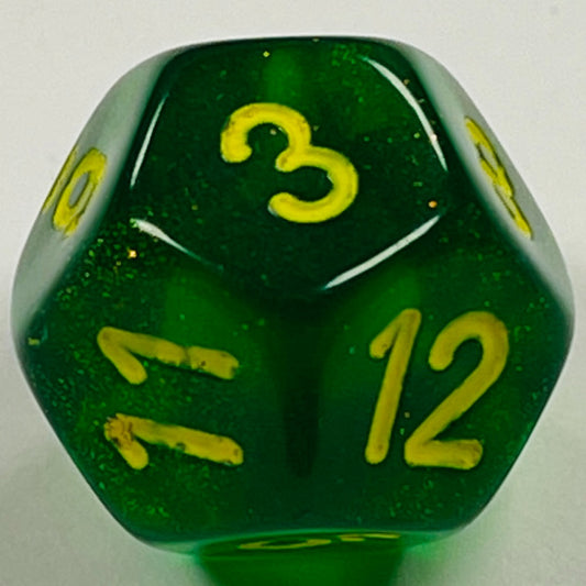 D12 (16mm) Die-Green Translucent-Yellow (x5)