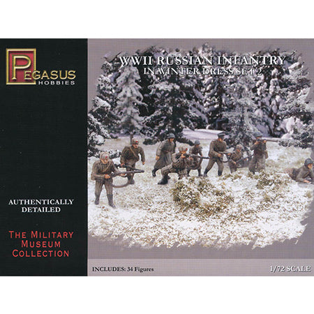 1/72 WW2 Russian Infantry (Winter) #2 Box (Pegasus)