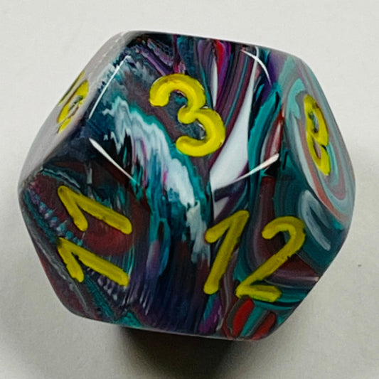D12 (16mm) Mosaic/Yellow Die-Festive (x 5)