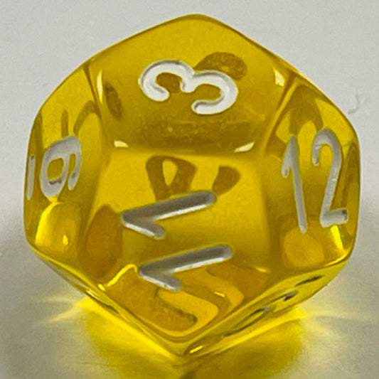 D12 (16mm) Die-Yellow Translucent (x 5)