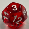 D12 (16mm) Die-Red Translucent (x5)