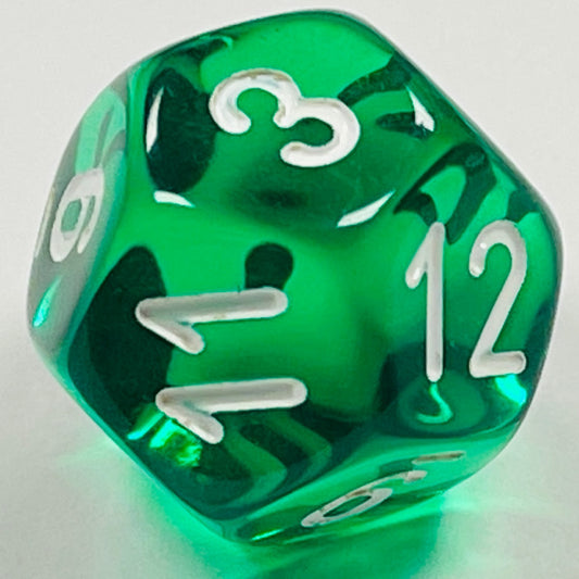 D12 (16mm) Die-Green Translucent (x 5)