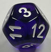 D12 (16mm) Die-Purple Translucent (x 5)