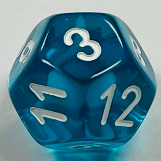 D12 (16mm) Die-Teal Translucent (x 5)