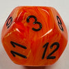 D12 (16mm) Orange/Black Die-Vortex (x5)