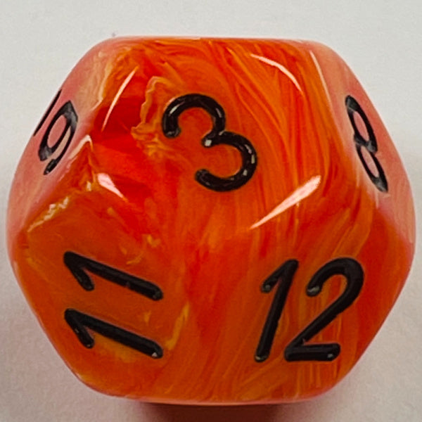D12 (16mm) Orange/Black Die-Vortex (x5)