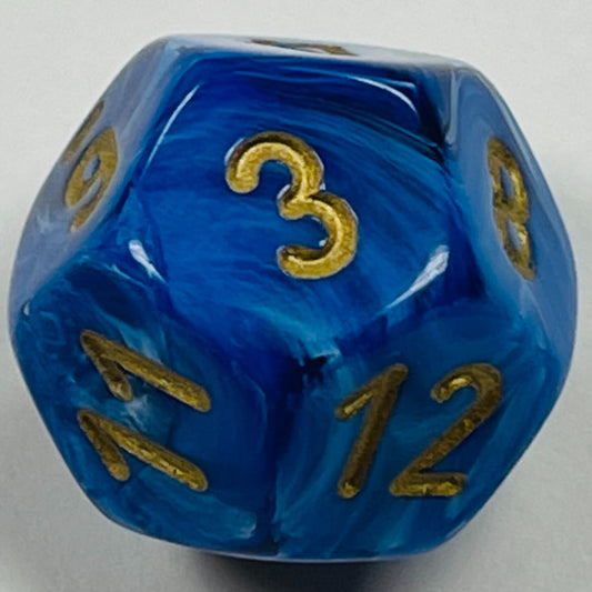 D12 (16mm) Blue/Gold Die-Vortex (x 5)