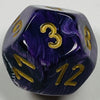 D12 (16mm) Purple/Gold Die-Vortex (x 5)