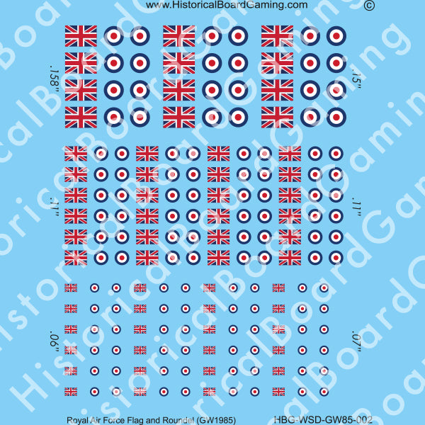 Decal Sheet, Royal Air Force GW-1985