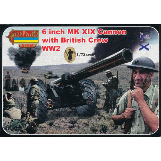 1/72 WWII 6 Inch Mk XIX Cannon with British Crew (STR)