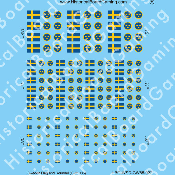 Decal Sheet, Sweden GW-1985