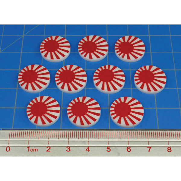 Premium Printed WWII Japan Rising Sun Tokens (10)