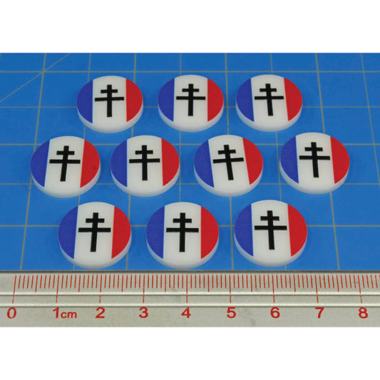 Premium Printed WWII Free France Tokens (10)
