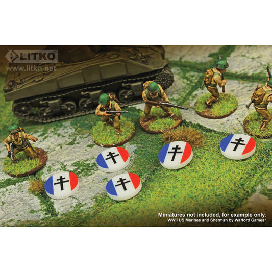 Premium Printed WWII Free France Tokens (10)