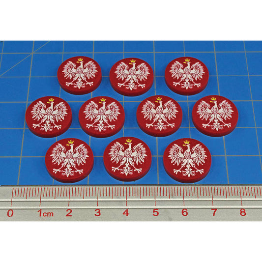 Premium Printed WWII Poland Imperial Eagle Tokens (10)