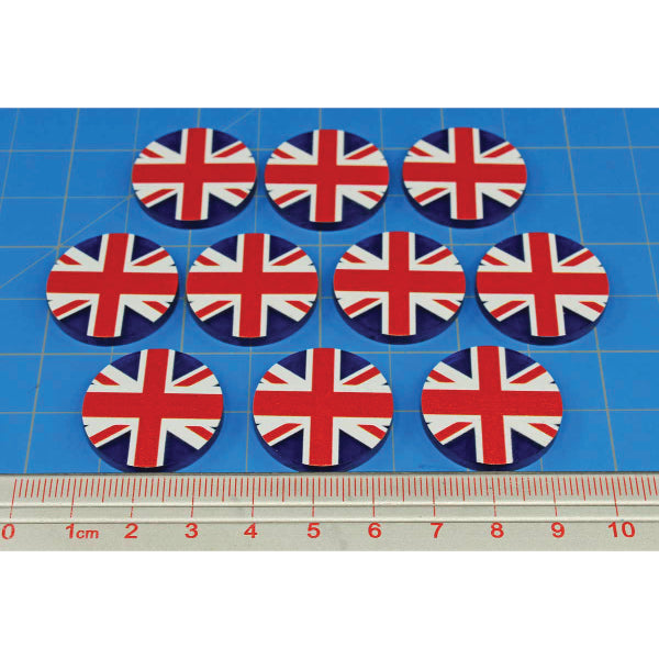 Premium Printed WWII Great Britain Union Jack Large Tokens (10)