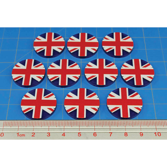 Premium Printed WWII Great Britain Union Jack Large Tokens (10)