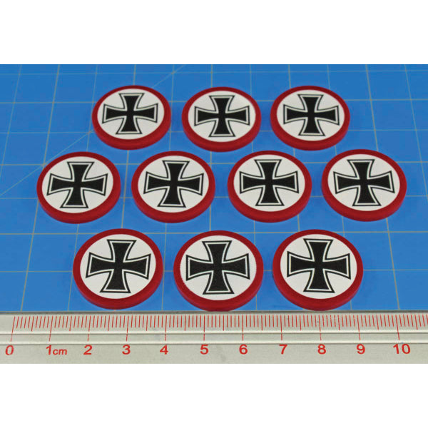 Premium Printed WWII German Iron Cross Large Tokens (10)