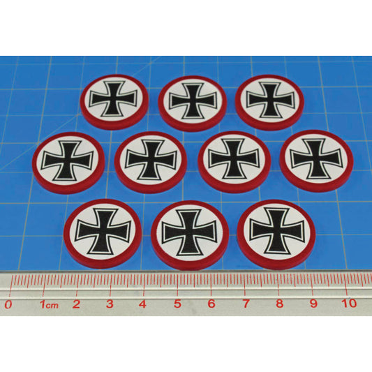 Premium Printed WWII German Iron Cross Large Tokens (10)