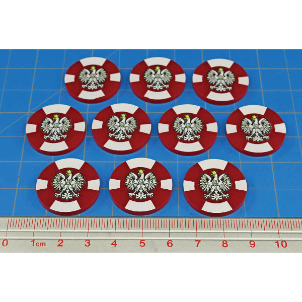 Premium Printed WWII Polish Arms of Poland Large Tokens (10)