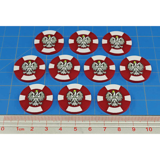 Premium Printed WWII Polish Arms of Poland Large Tokens (10)