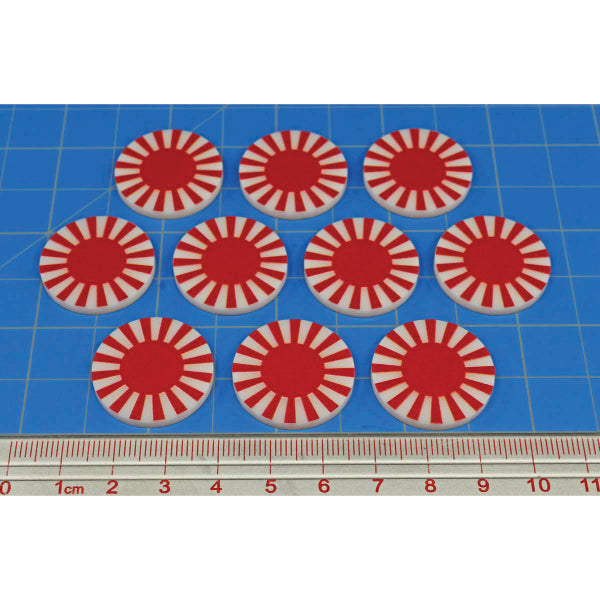 Premium Printed WWII Imperial Japanese Army Large Tokens (10)