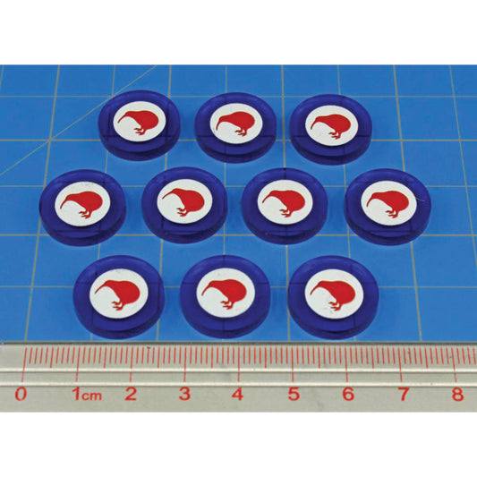Premium Printed WWII New Zealand Kiwi Roundel Pacific Theater Tokens (10)