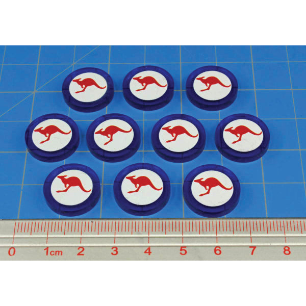 Premium Printed WWII Australian Air Force Roundel Pacific Theater Tokens (10)