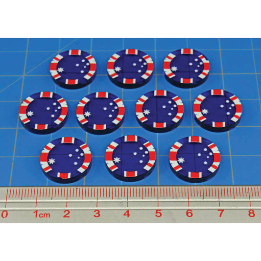 Premium Printed WWII Australian Commonwealth Pacific Theater Tokens (10)