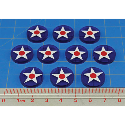 Premium Printed WWII American Pre-War Roundel Pacific Theater Tokens (10)